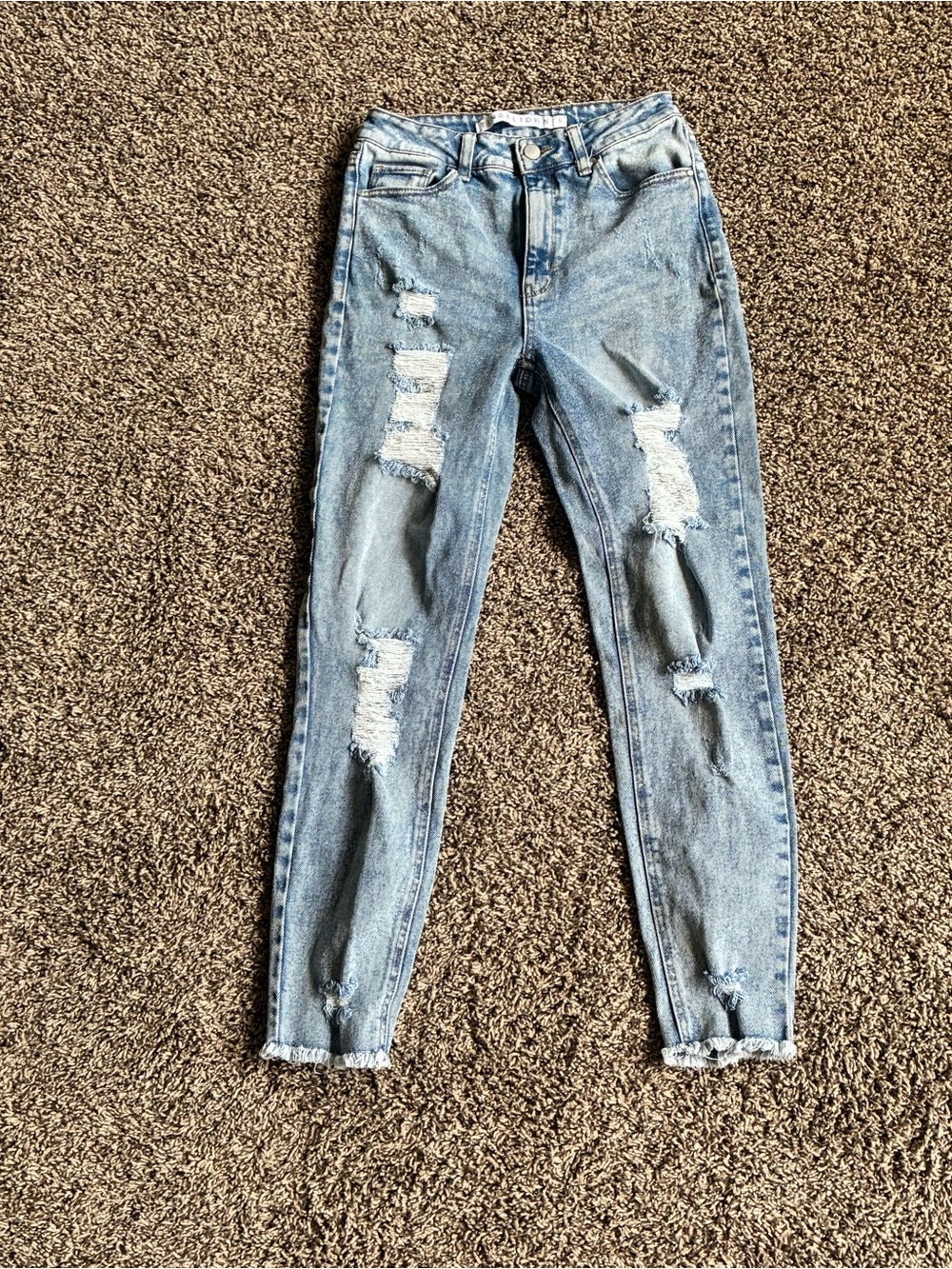 Tinseltown Light Blue Distressed Skinny Jeans
